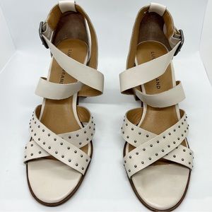 Lucky Brand Ivory Leather Studded Sandals
Sz 10